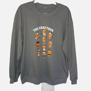 Taylor Swift: The Eras Tour Gingerbread Era Crewneck Sweatshirt Gray Long Sleeve